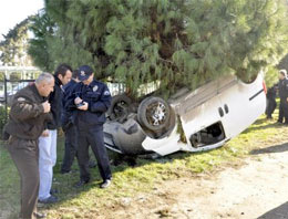 Takla atan araç bu hale geldi