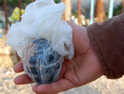 Oyun oynarken el bombası buldu!