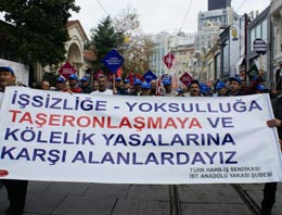 'Torba Yasa'ya işçilerden protesto