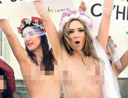 Femen yine soyundu ama bu kez...